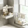 Kitchen Storage Dishwashing Sponge Drain Rack Wall Mounted Metal Dish Rag Holder Household Sink Organizer Countertop Accessories