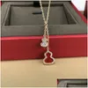 Pendant Necklaces Designer Jewelry Diamond Necklace Classic Titanium Steel Diamonds Bottle Gourd 18K Gold Plated Women Luck High Quali Otq79