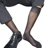 Men's Socks Stretchy Nylon Sheer Knee High Dress Over The Calf For Men