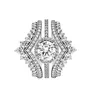 CZ Diamond Wedding Ring Set Real Sterling Silver med originallåda för Princess Wishbone 3 i 1 ringar för kvinnor Girls Engagement Jewelry2984591