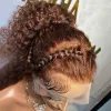 13x4 profundo encaracolado chocolate marrom frente do laço perucas de cabelo humano para as mulheres pré arrancadas colorido onda de água hd laço frontal peruca sintética sem cola