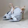 Bow Shoes Luxury Sandals Large Size High Heels Buckle Fashion Big High-heeled Comfort Multicolored Strap Girls Casual Scandals R 240116