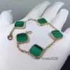 Designer Bracelet Cleef Van Four Leaf Clover Bracelet Van Clover Bracelet Luxury Designer jewelry Four Leaf Bracelets 18K Gold Silver Plate Agate Diamond Fashion va