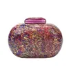 Fashion Purple torebki okrągłe marmurowe akrylowe torby wieczorowe luksusowe marka Torebka ślubna Weddna Portfel Bag Messenger Bag 240117