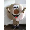 Taille adulte Le plus récent costume de mascotte de beignet savoureux personnage de thème de dessin animé Carnaval unisexe Halloween Carnaval adultes fête d'anniversaire tenue fantaisie pour hommes femmes