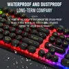 Keyboards Pinson punk round keycap keyboard wired luminous mechanical feel gaming keyboard mouse set J240117