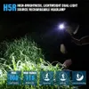 Trustfire H5R Led Headlamp 18650 battery USB Rechargeable Headlight 600lm Dual Head Flashlights Lantern For Fishing Hunting Camp 240117