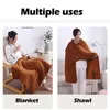 USB Winter Washable Electric Filt Powered by Power Bank Winter Bed Warmer 5V uppvärmd filt Body Heater Office Home Shawl 240117