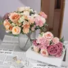 Decorative Flowers Fake Rose Flower Faux Silk Realistic Curly Petal Peony Vibrant Color Low Maintenance Pography Props For Home