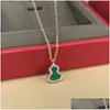 Pendant Necklaces Designer Jewelry Diamond Necklace Classic Titanium Steel Diamonds Bottle Gourd 18K Gold Plated Women Luck High Quali Otq79