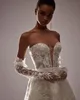 Princess Wedding Fancy Lace A Line Strapless Bridal Gowns Illusion Sleeveless Sequins Bride Dresses Custom Made