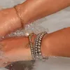 Bedelarmbanden 2023 Populaire vergulde zilveren kleur elastische kralen armbanden armbanden voor dames waterdichte roestvrijstalen kralen kettingarmband