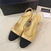 Chanells Channel Femmes Slingbacks Sandal Chains Ballet Flats Chaussures Espadrilles Ballerinas Sandals Ladies Party Robe Robe Chaussures