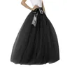 Skirts Layered Tulle Pleated Women Skirt Elastic High Waist Full Lining Korean Style Midi Elegant Party Faldas