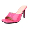 Pantoufles d'été femmes mules chaussures sexy talons hauts tongs vert rose noir grande taille fête qualité diapositives