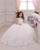 Белое кружевное бальное платье цвета слоновой кости, детские платья-пачки для девочек-цветочниц, вечерние платья с длинными рукавами для выпускного вечера, свадебное платье принцессы для подружек невесты, торжественное платье13341447