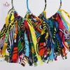 Afrykańskie kolczyki tkaninowe ręcznie robione z frędzlami dla kobiet drukuj Ankara Big OversizeS WYB1198 240116