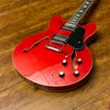 Disponibile Chitarra elettrica Red Semi Hollow Body 335 Hardware cromato Pickup 2H Spedizione veloce