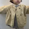 Vestes pour enfants, manteau pour enfants, mode printemps-automne 2024, pour garçons et filles, ample, Style Vintage, couleur unie, Cardigan