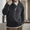 Свитер-поло Maden в стиле ретро, мужской черный теплый толстый джемпер из тяжелой петли, осень-зима, брендовый дизайнерский пуловер большого размера 240117