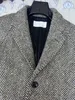 CLinee Autumn and Winter Women's Long Tweed Jacket sned kontur LAPEL WOAL COER Herr Retro Coat Enkel atmosfärisk kappa