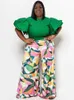 Dwuczęściowe zestawy damskie wypoczynek wiosenne letnie pasujące zestawy rozmiarów rozmiarów rozszerzone bluzka szerokość i luźne spodnie mody 240117