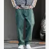 Masowe męskie dżinsy męskie retro workowate spodnie hip-hop luźne deskorolki dżinsowe spodnie marka rozmiar 29-38 zielone dna