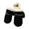 Vestuário para cães 4 unidades / conjunto Pet Inverno Grosso Quente Sapatos Impermeáveis Cashmere Anti-Slip Chuva Botas de Neve Calçado Suprimentos de Cuidados