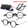 Sunglasses Mini Foldable Reading Glasses For Women Men Compact Folding Round Eyeglasses Portable Readers With Keychain Case