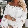 Abiti casual Boho Vestito estivo per le donne Abito estivo in pizzo con spalle scoperte Scollo a V Beachwear Bianco Swing Cover Up Beach 2024