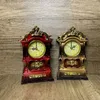 Antique Desk Clock Wine Red Living Room Desktop Bell Decoration European Home Accessories Bedroom Mute Sweep Alarms Table CLK 240116