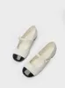 Chaussures femme appartements couleurs mélangées bout rond décontracté femme baskets robe de base en caoutchouc solide Rome microfibre Mary Janes boucle S 240117