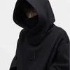 Outono ninja streetwear gola alta hoodies para homens carta bordado hip hop moda sweatshirts y2k vintage velo com capuz 240116