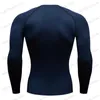 Herr t-shirts 2099 Sports topp snabb torr mäns komprimering skjorta långärmad andra hud gym träning kort fitness löpning t-shirt män bär T240117