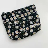 Storage Bags Women Cosmetic Bag Pouch Embroidery Daisy Floral Korean Travel Toiletry Bag Canvas Beauty Makeup Pouch Organizer Pencil Casevaiduryd