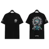 Clássicos Mens Camisetas Marca Crew Neck Mangas Curtas Tops Polos Camisetas Casual Sânscrito Cross Print Tees Camisetas