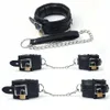 Black Leather Sponge Handcuffs For Sex Ankle Cuffs Bondage With Chain Lock Restraints Sex Toys for Adult Games Bdsm Bondage Set 240117