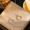 Boutique Carter gioielli e negozio online di collane di lusso Trendy fascia alta pieno di chiodi di diamanti Ciondolo in zircone in acciaio al titanio alla moda con scatola originale