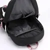 أكياس مدرسية كبيرة في سن المراهقة الفتيات في سن المراهقة USB Port Canvas Schoolbag Book Back Bag Fashion Black Pink Teen School Propack 240116