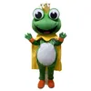 Halloween Crown Frog Mascot Costume Högkvalitativ anpassning av tecknad plysch tand anime temakaraktär vuxen storlek jul karneval fancy klänning