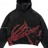 Gothic Print Hoodie Ladies High Street Harajuku Retro Hip Hop Sweatshirt Men Casual Y2k Hoodie Clothes Tops 240117
