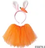 Vêtements de scène Accessoires de danse Cosplay Fournitures de fête Ensemble de jupe de couvre-chef de Pâques Créatif Lapin de Pâques Bandeau de lapin Jupes de gaze en forme de lapin animal