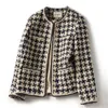 GACVGA élégant tissage Plaid femmes Blazer avec poche et doublure automne hiver casual Tweed manteau bureau dames costume veste 220818