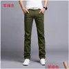 Pantalons pour hommes Pantalons pour hommes Printemps Eté Casual Hommes Coton Slim Fit Chinos Pantalons De Mode Mâle Marque Vêtements 9 Couleurs Plus Taille 28-38 Dhswy