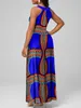LW Boho Tribal géométrique imprimé robes rayé découpé licou cou conception élégante sans manches une ligne longueur cheville robe Maxi 240116