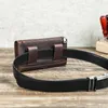 CONTACT'S Genuine Leather Men Waist Bag Travel Small Waist Belt Pouch Phone Pocket Casual Male Fanny Belt Bag Designer Handbag 240117