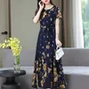 Casual Dresses Summer For Women 2024 Dress 5xl Women's Short Sleeved Printing Long Lace-Up Slim Korean Style Vestidos