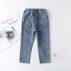 Jeans 2023 New 2-7Y Jeans Girls Elegant Bow Denim Pants Sweet Bowknot Stretch Lovely Spring Child Trousers Toddler Kid Baby Pants