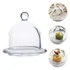 Ensembles de vaisselle Tasse unique Couvercle de collation Conteneur transparent avec couvercle Plateau à dôme à gâteau Assiette à dessert en verre