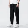 Pantalon sarouel décontracté en coton et lin pour hommes, droit, ample, taille élastique, Streetwear, Hip Hop, Style chinois, vêtements 8174487